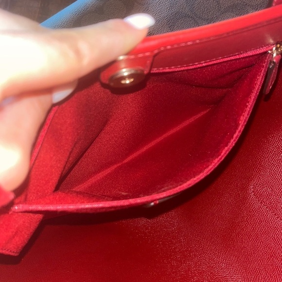 NWOT Coach City Tote Monogram with Red Leather Straps! - Picture 6 of 13